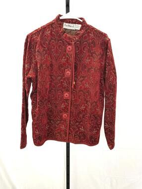 Small Flashback Red Patterned Button-Up Jacket